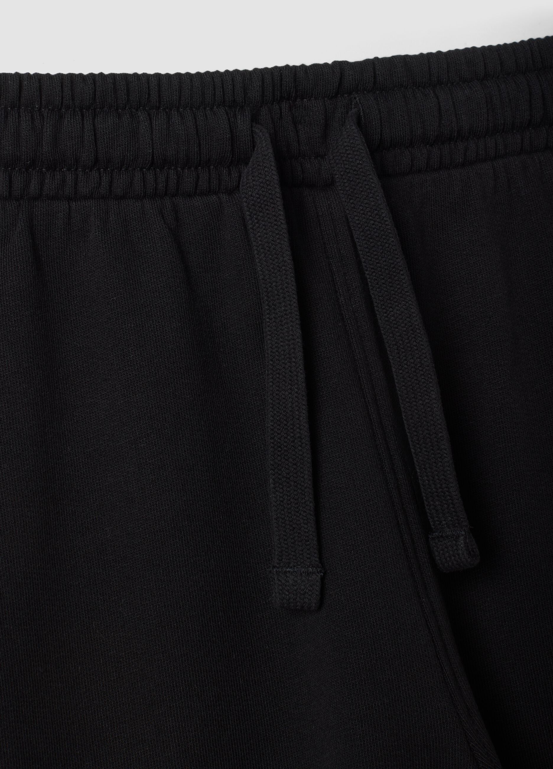 Pantaloni jogger neri in puro cotone organico