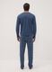 Blue V-neck pyjamas in pure organic cotton_3