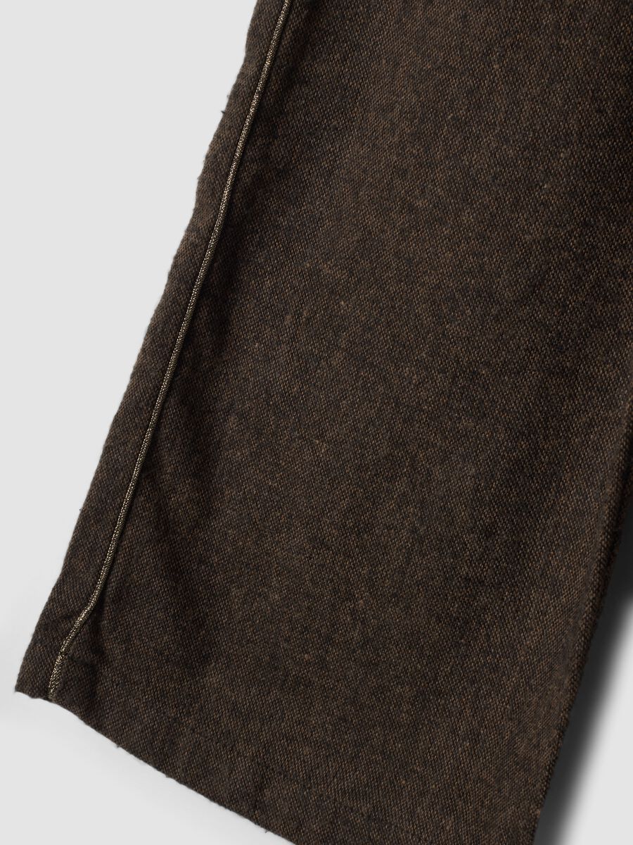 Brown wide-leg trousers with elasticated waist_2