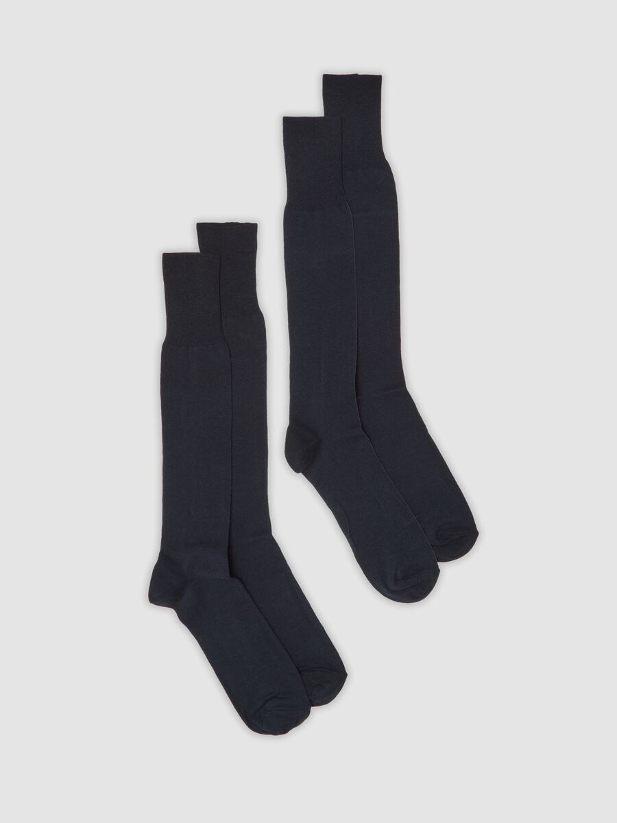 2-pack of long blue stretch cotton socks_0