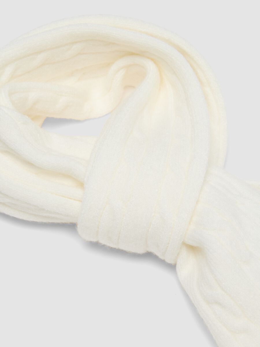White viscose-blend scarf_1