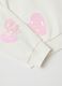 White regular fit cotton sweatshirt for girls with hearts_3