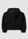 Black cotton-blend hoodie with logo for girls_1