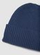 Blue knitted beanie with cuff_1