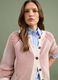 Cardigan bianco in puro cotone a coste con girocollo_0