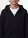 Black organic cotton zip-up hoodie for boys, relaxed fit_2
