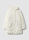 White padded jacket with hood and zip_0
