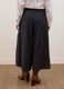 Grey pleated stretch viscose culotte skirt_2