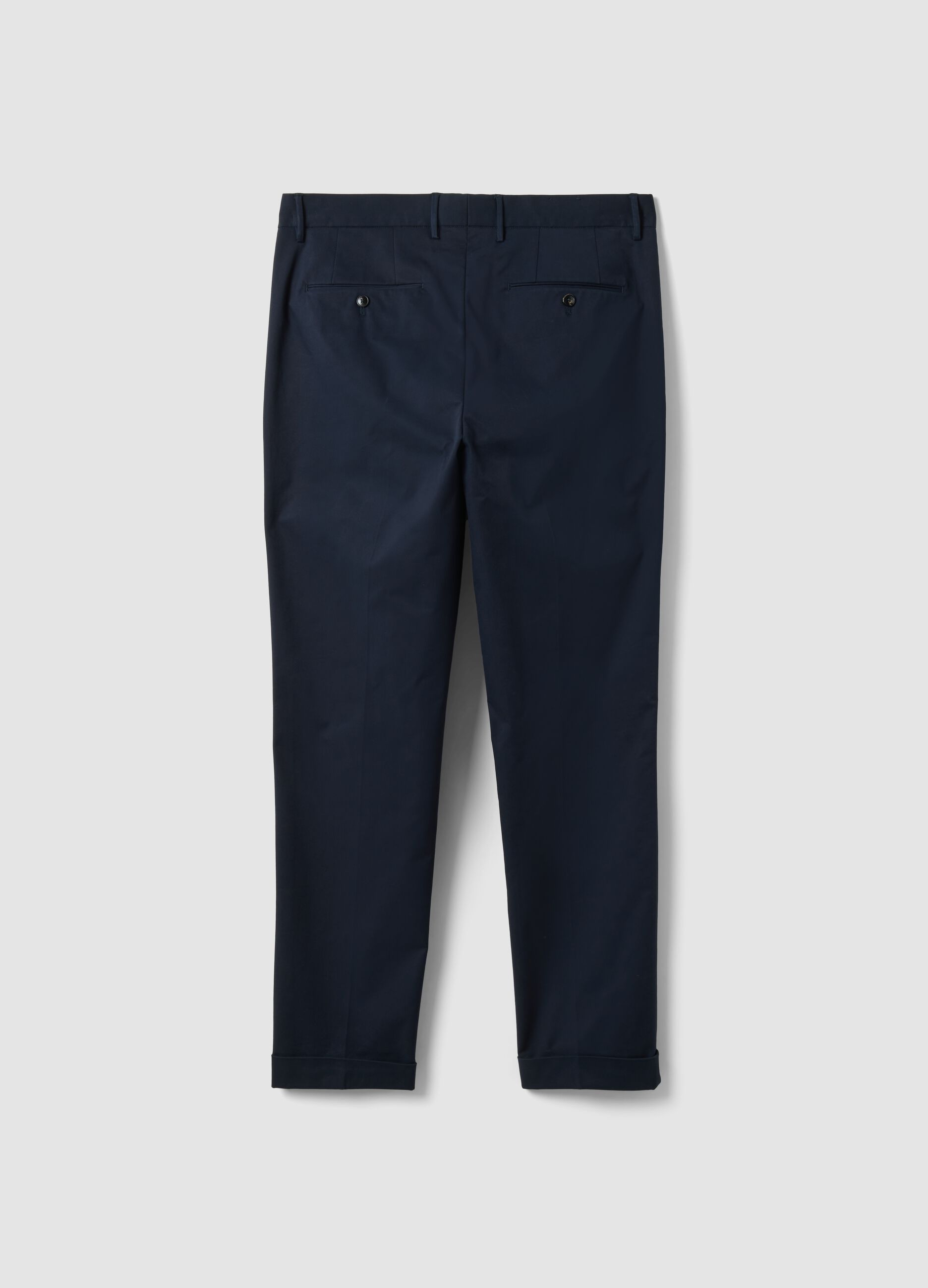 Blue regular-fit stretch cotton twill chino trousers