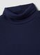 T-shirt blu in puro cotone con dolcevita_1