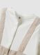 Beige organic cotton-blend babygrow with integrated bodysuit_3