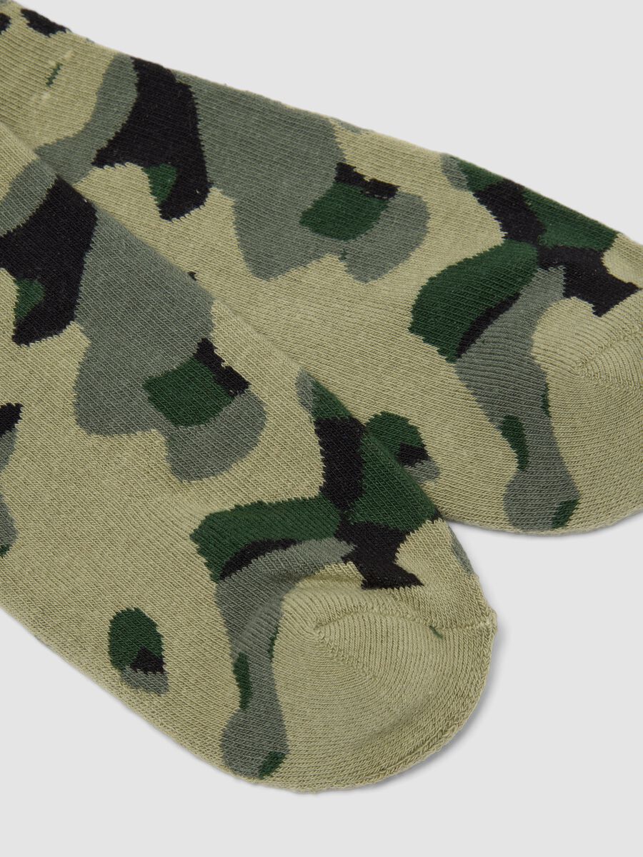 Green camouflage stretch-cotton sports socks_2