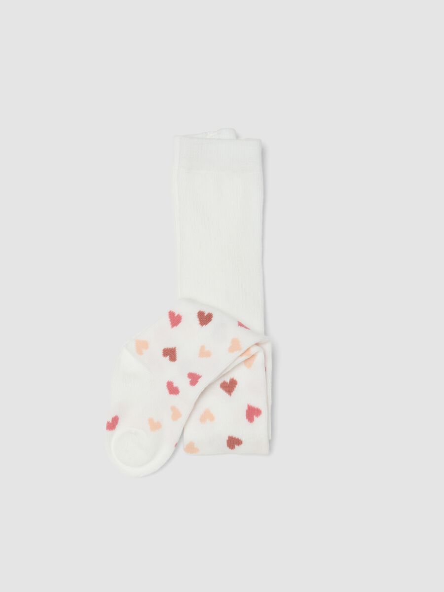 White stretch organic cotton tights_0