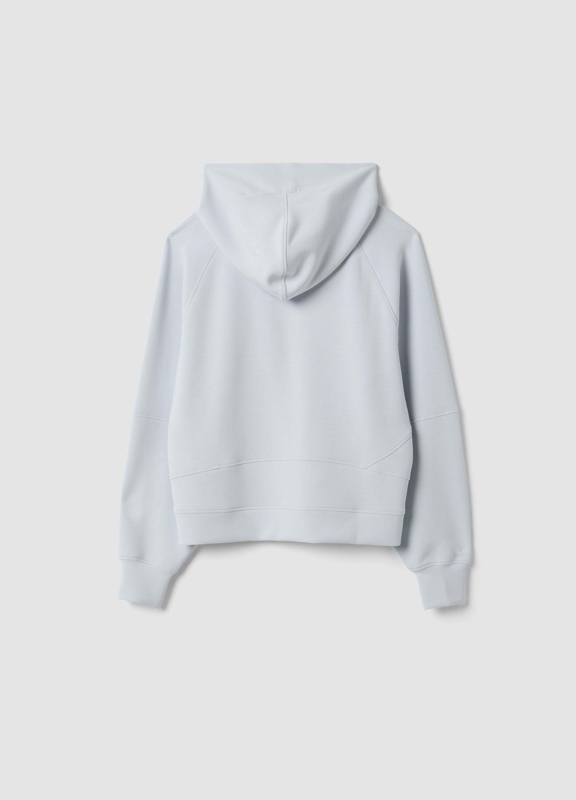 Grey stretch viscose jersey hoodie