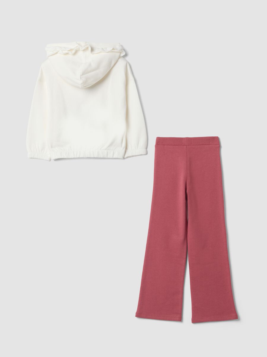 White pure cotton jogger set with crew neck_1