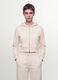 White fitted cotton-blend full-zip hoodie_0