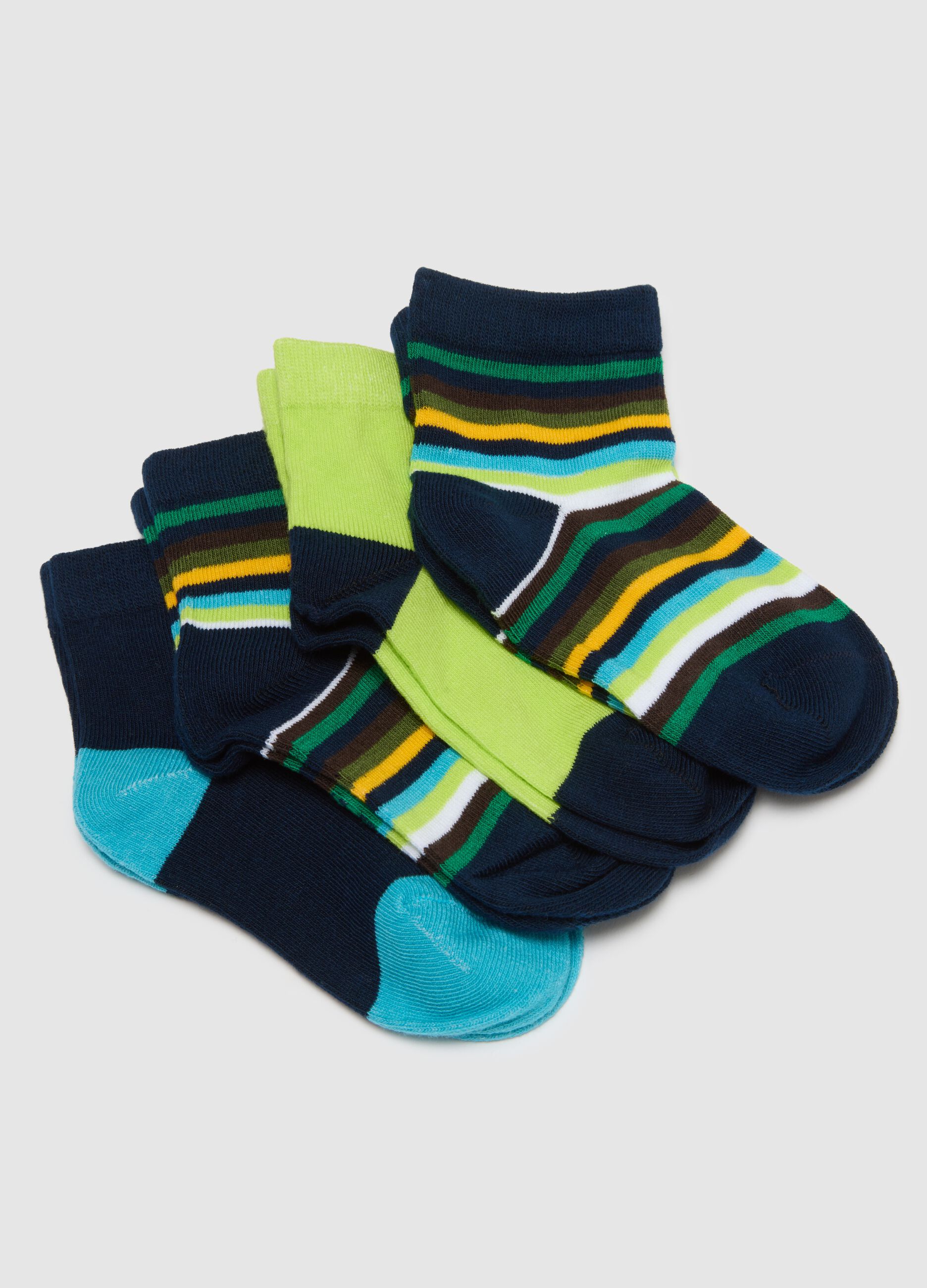 Multipack of short multicolour cotton socks for children