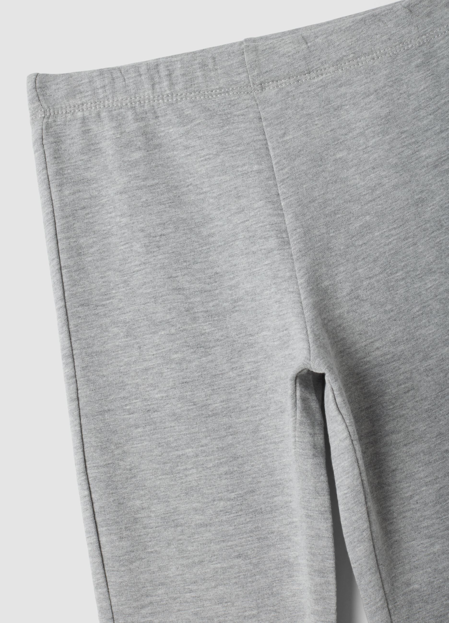 Grey skinny-fit leggings in stretch organic cotton