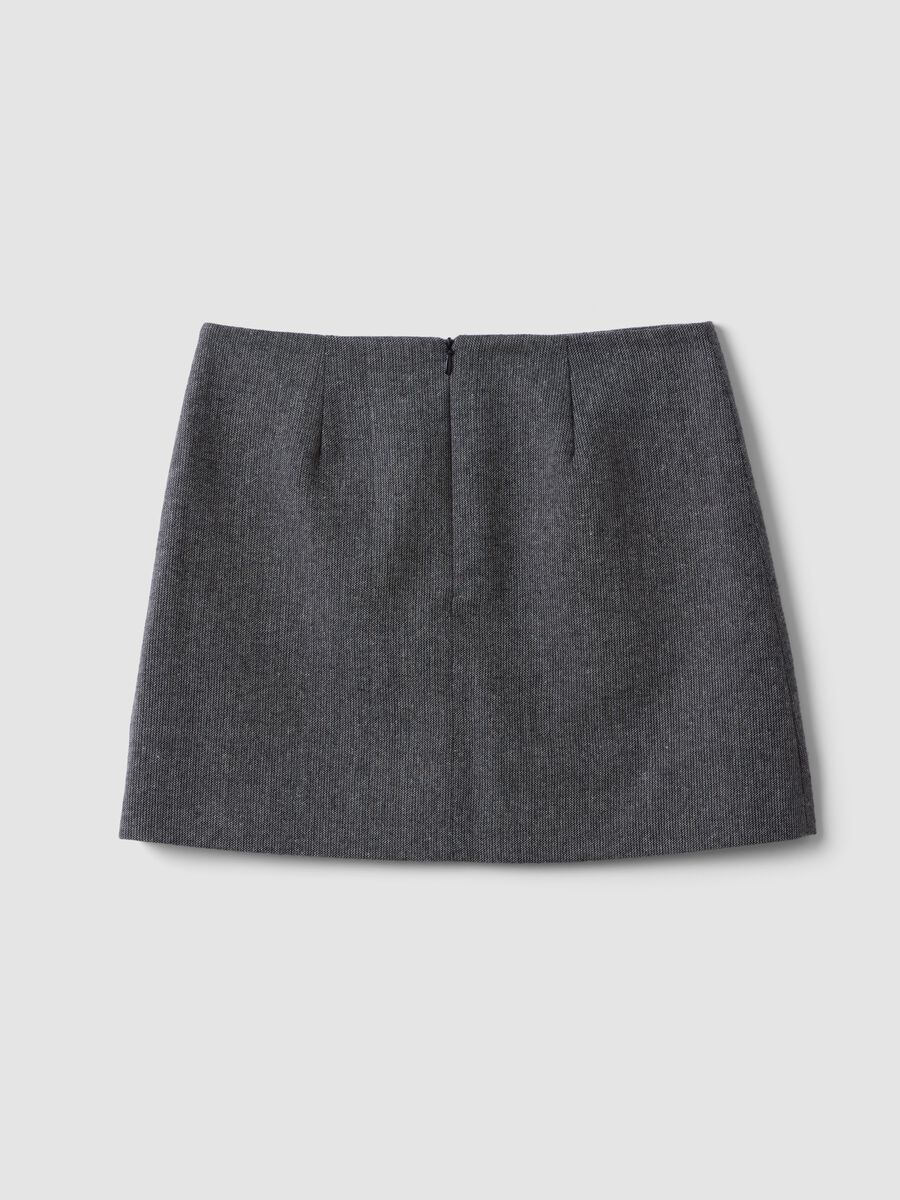 Grey wool-blend and viscose skirt with lining_6