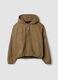 Giacca beige con cappuccio in puro cotone over fit_4