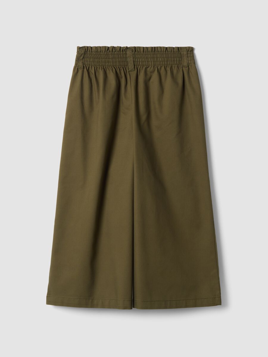 بنطال جوجر أخضر بقصّة واسعة (Wide Leg) من مزيج القطن والليوسيل للبنات_2