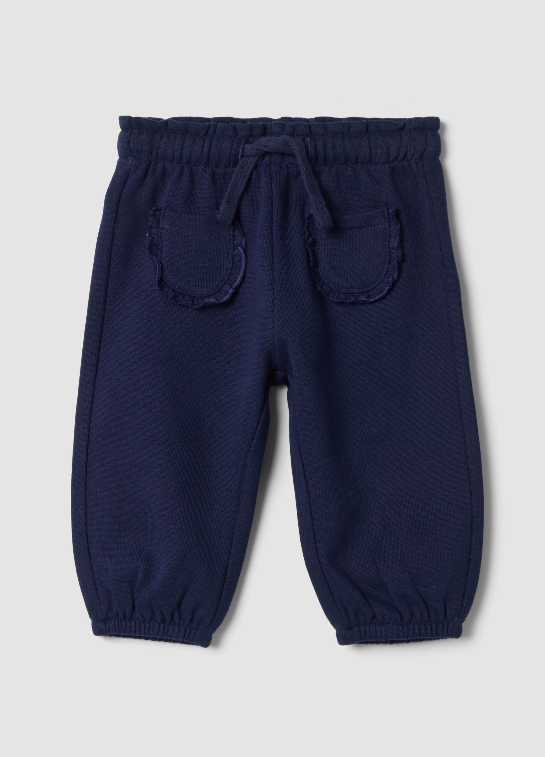 Midnight blue trousers in pure organic cotton