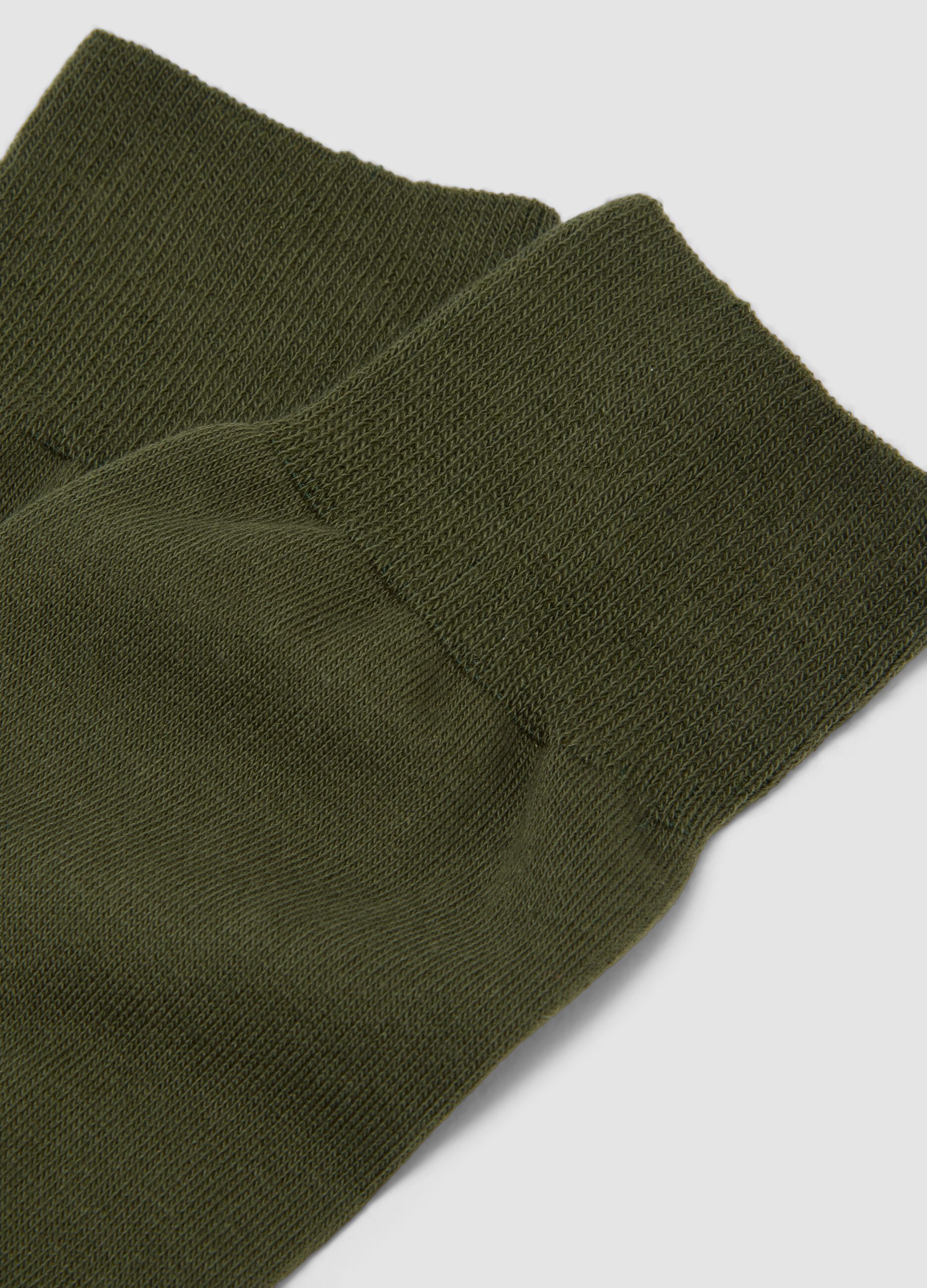 Green short stretch-cotton socks