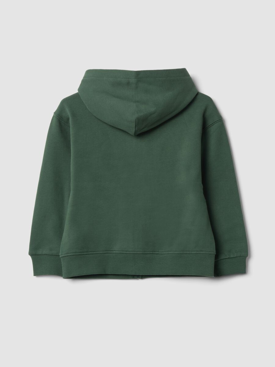 Green organic cotton hoodie in a relaxed fit_1
