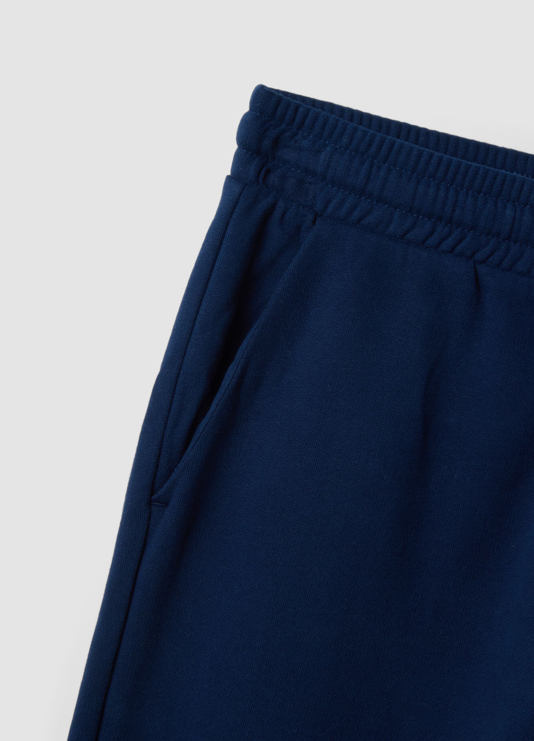 Blue jogger trousers in organic cotton and viscose blend