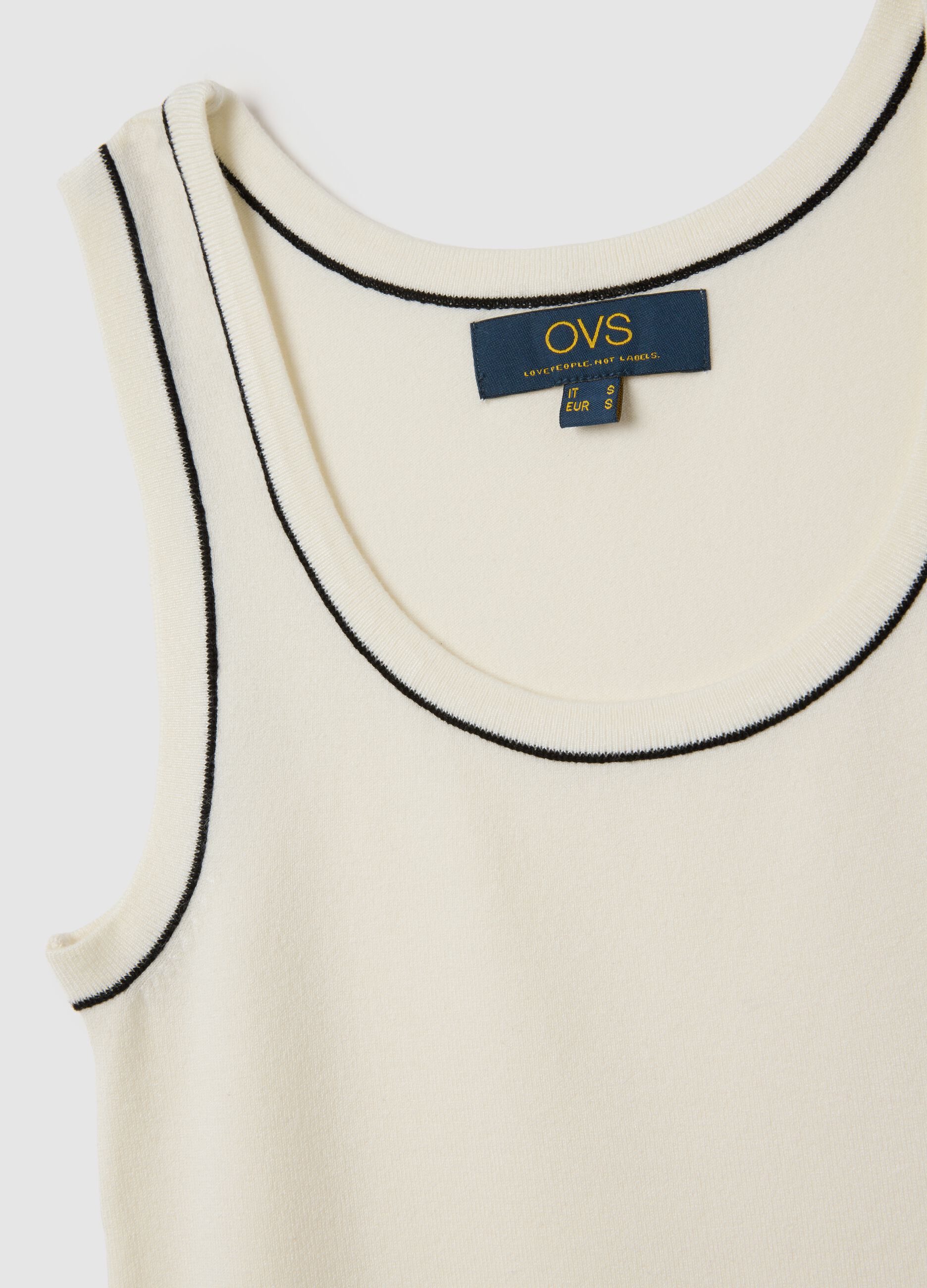 Women's white viscose blend top, regular fit