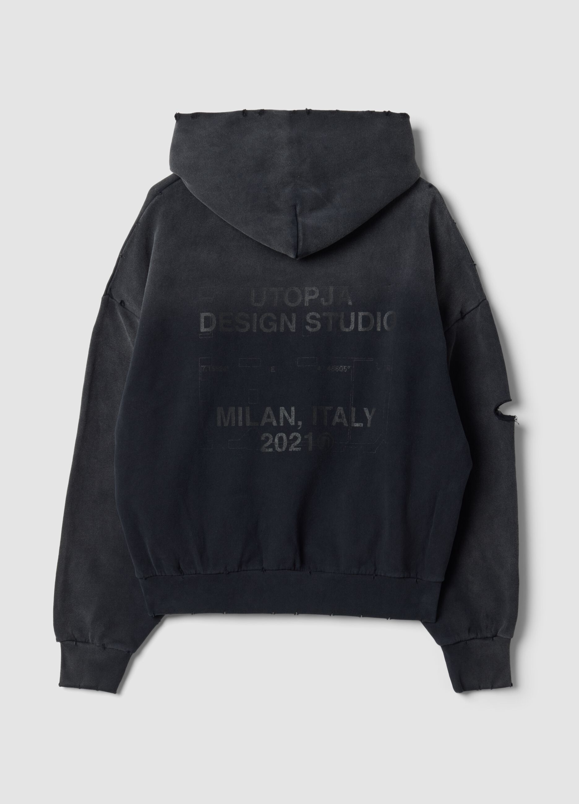 Hoodie Sunfaded Black