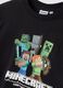 Black pure cotton crew-neck Minecraft print T-shirt &ndash; oversized fit_2