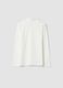White long-sleeve stretch organic cotton crew-neck top_1