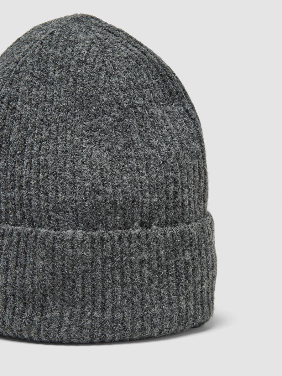 Dark grey stretch-wool beanie_2