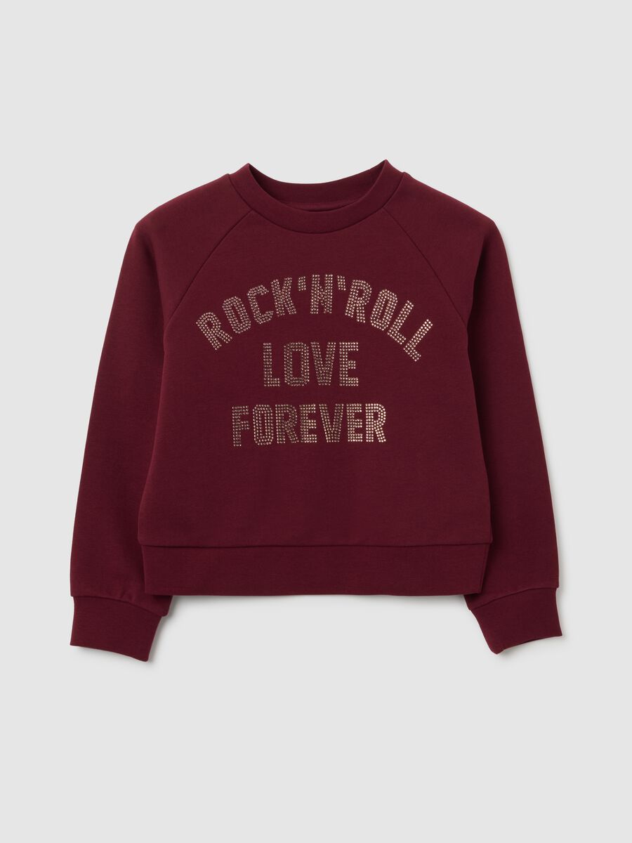 Girls' red cotton sweatshirt, regular fit_0