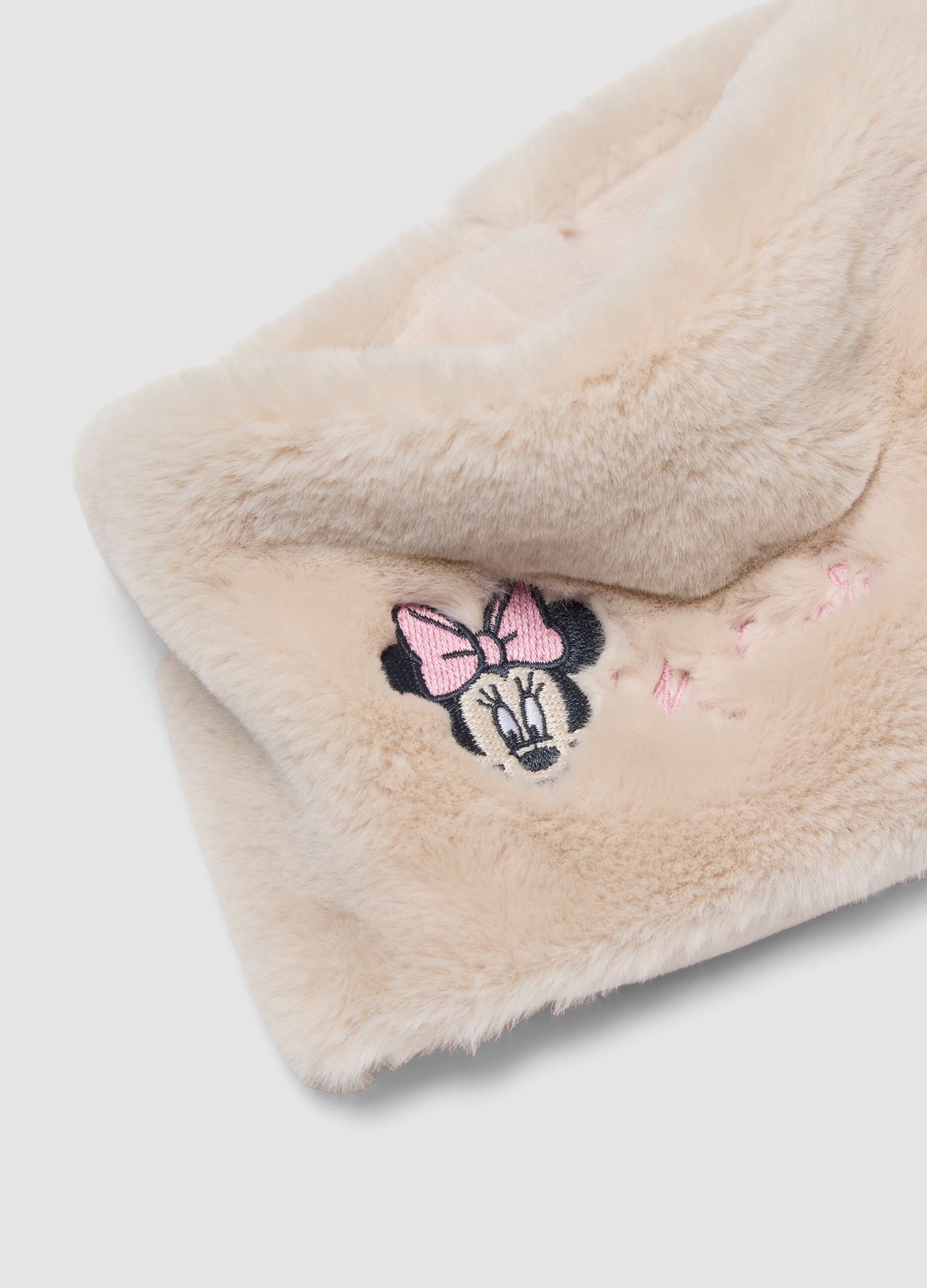 White Minnie embroidered scarf