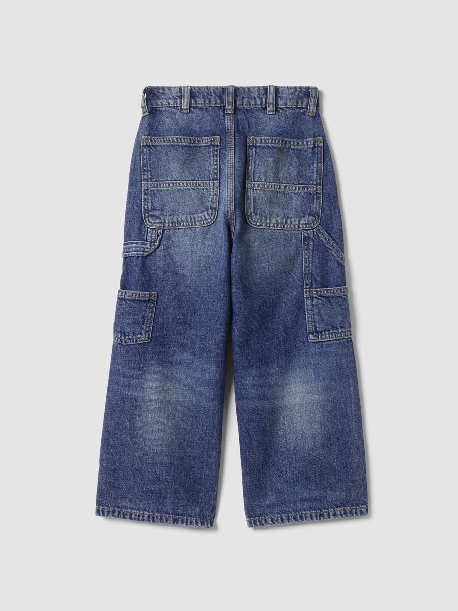 Blue pure cotton relaxed-fit jeans_5