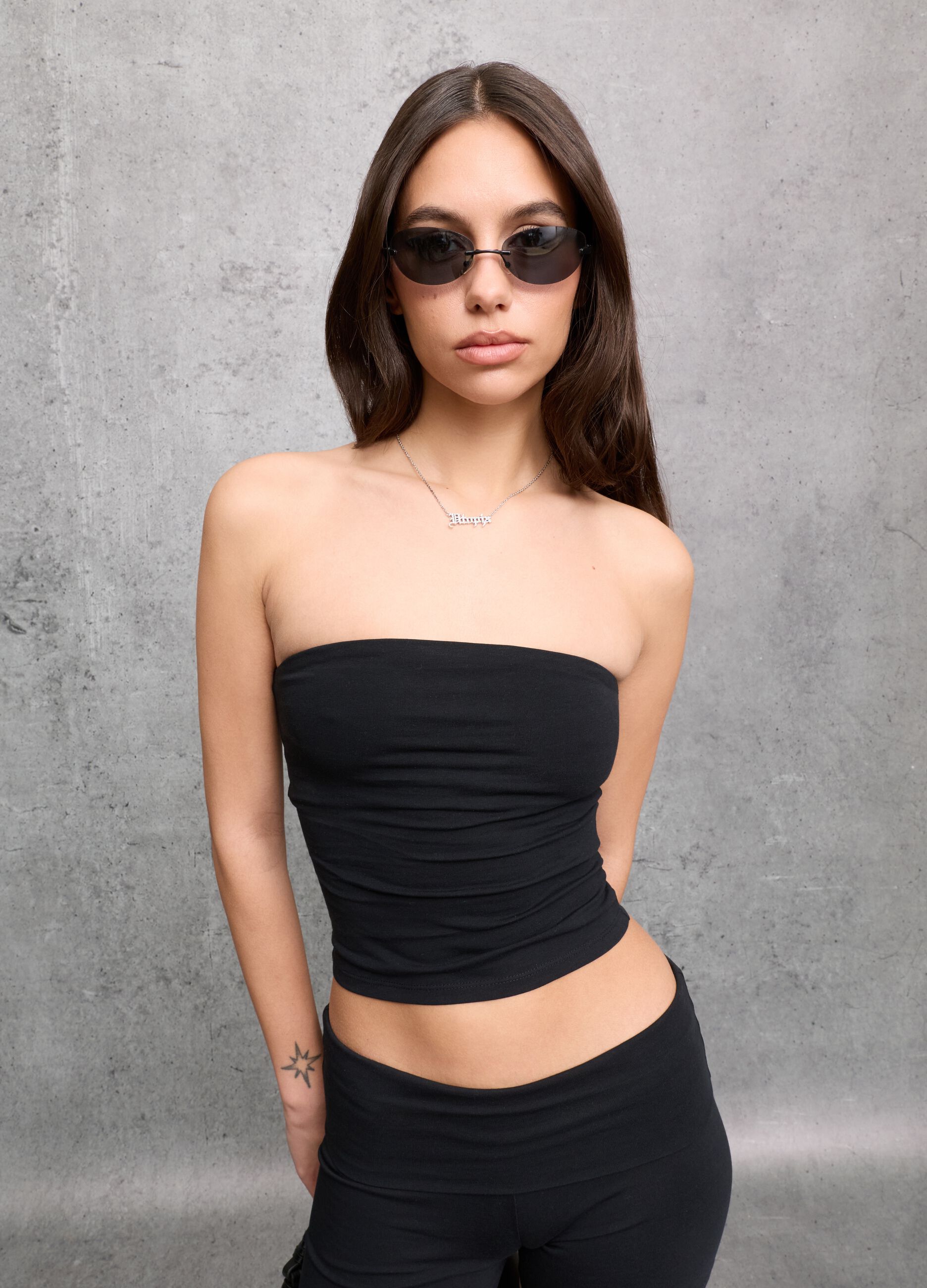 Black Bandeau Top