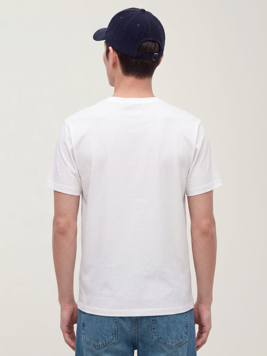 White mercerised pure cotton crew-neck T-shirt, regular fit_2