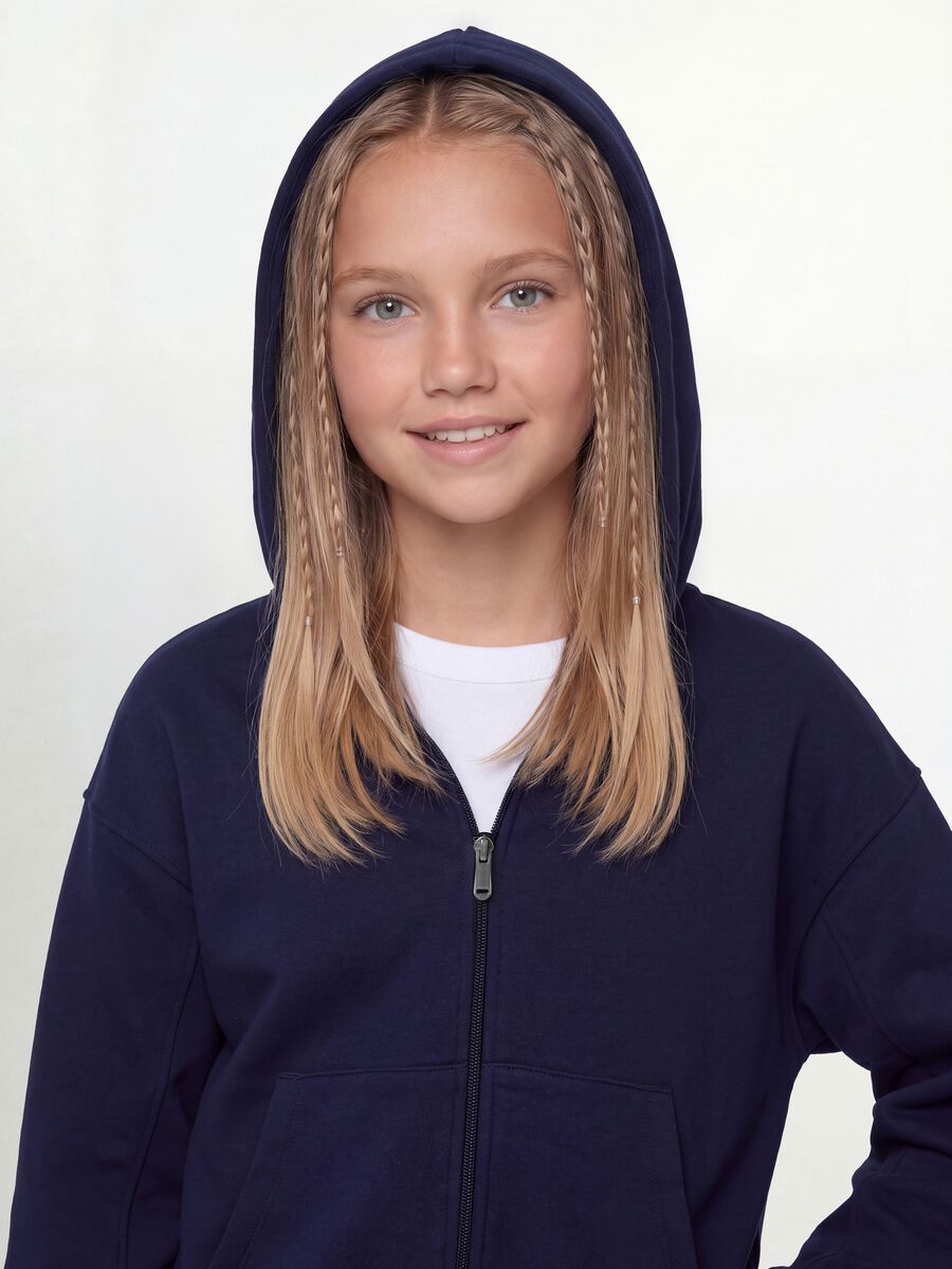 Blue organic cotton hooded sweatshirt_2