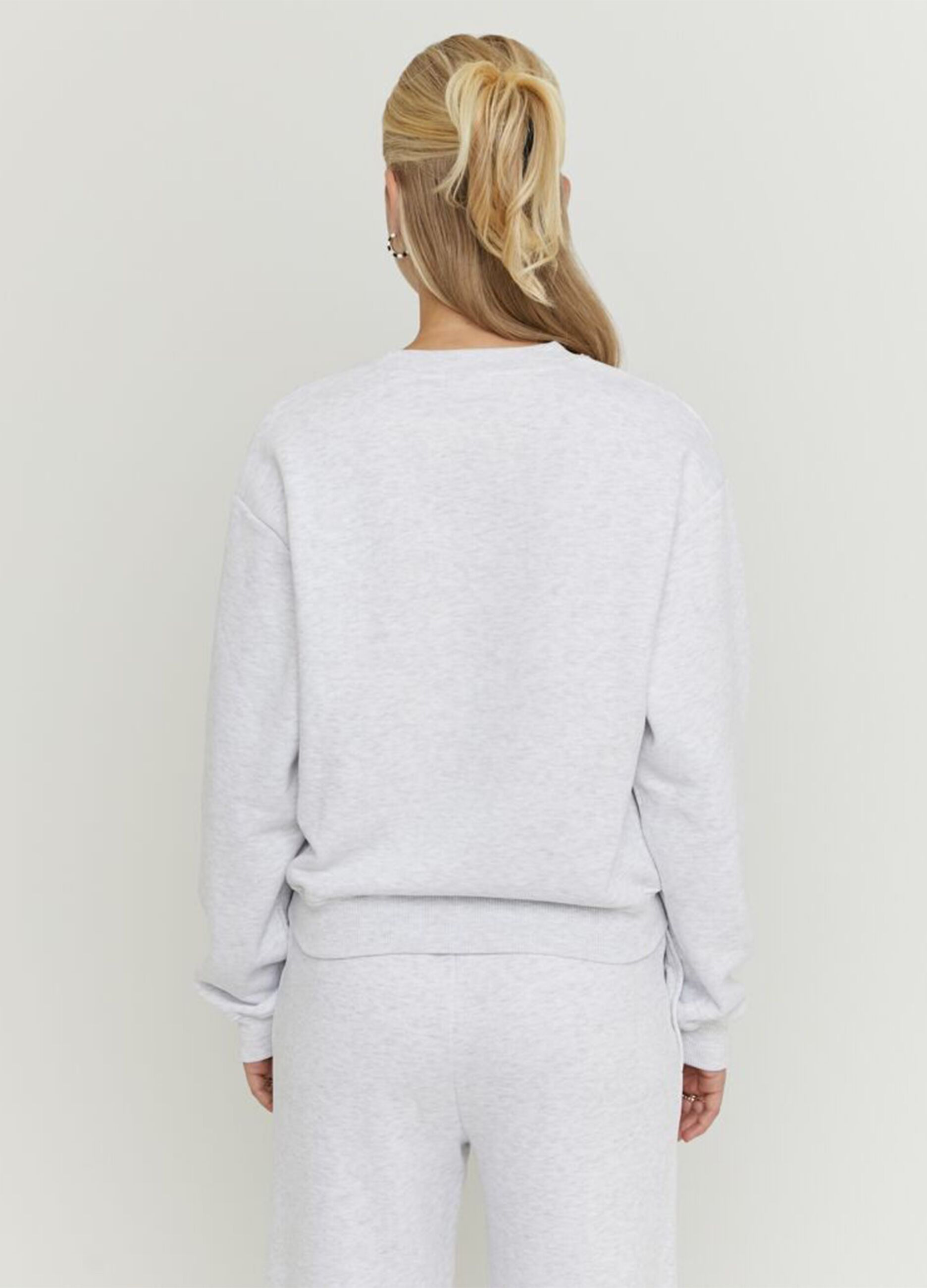 Grey cotton blend sweatshirt regular fit