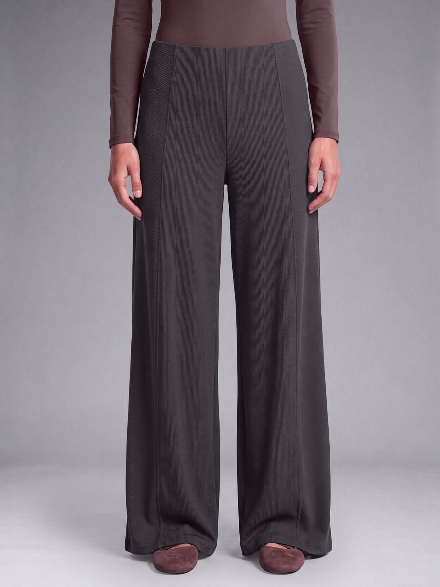 Grey wide-leg stretch modal trousers ALTAVIA STUDIO_4