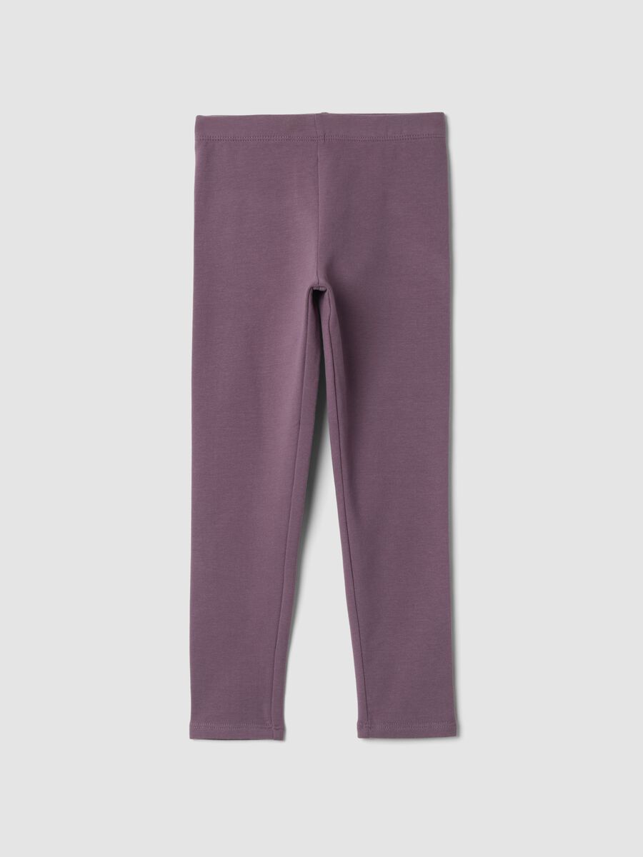 Purple stretch organic cotton leggings_0