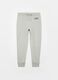 M&eacute;lange fleece joggers with logo embroidery_2