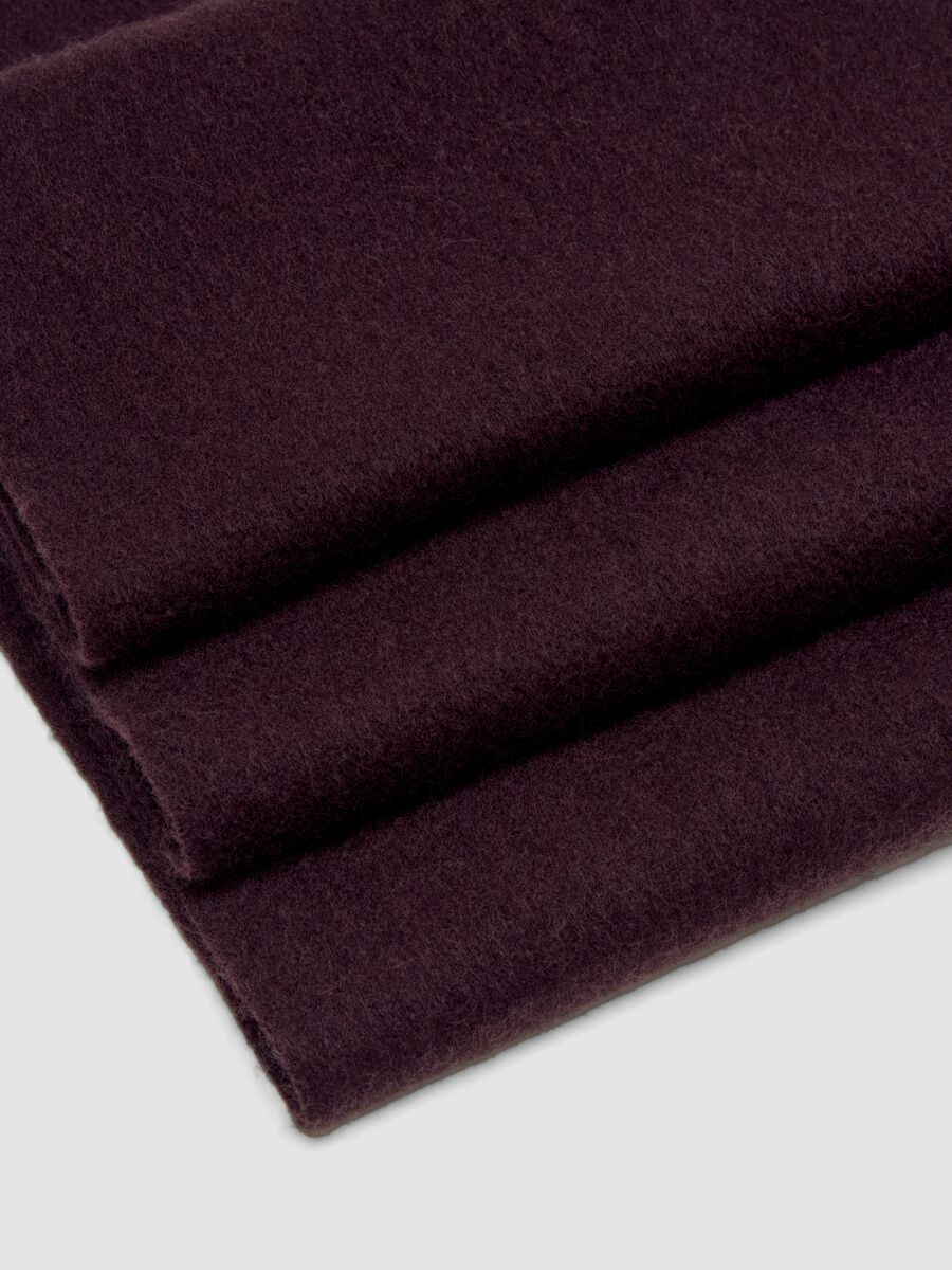 Brown pure cashmere scarf with fringes_2