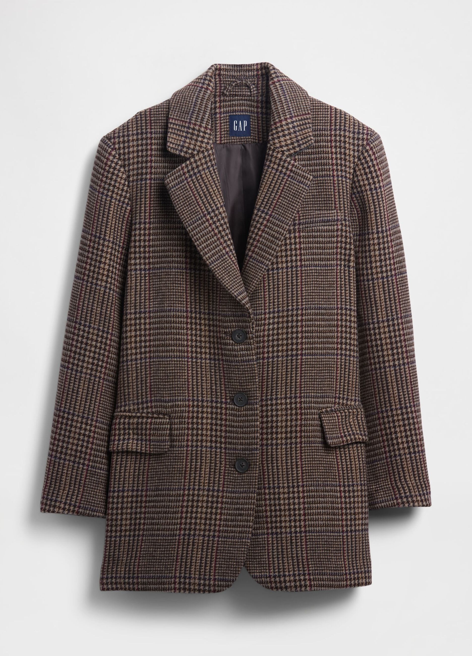Brown Jacket with Checked Pattern