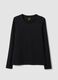 Black stretch organic cotton crew-neck top_4