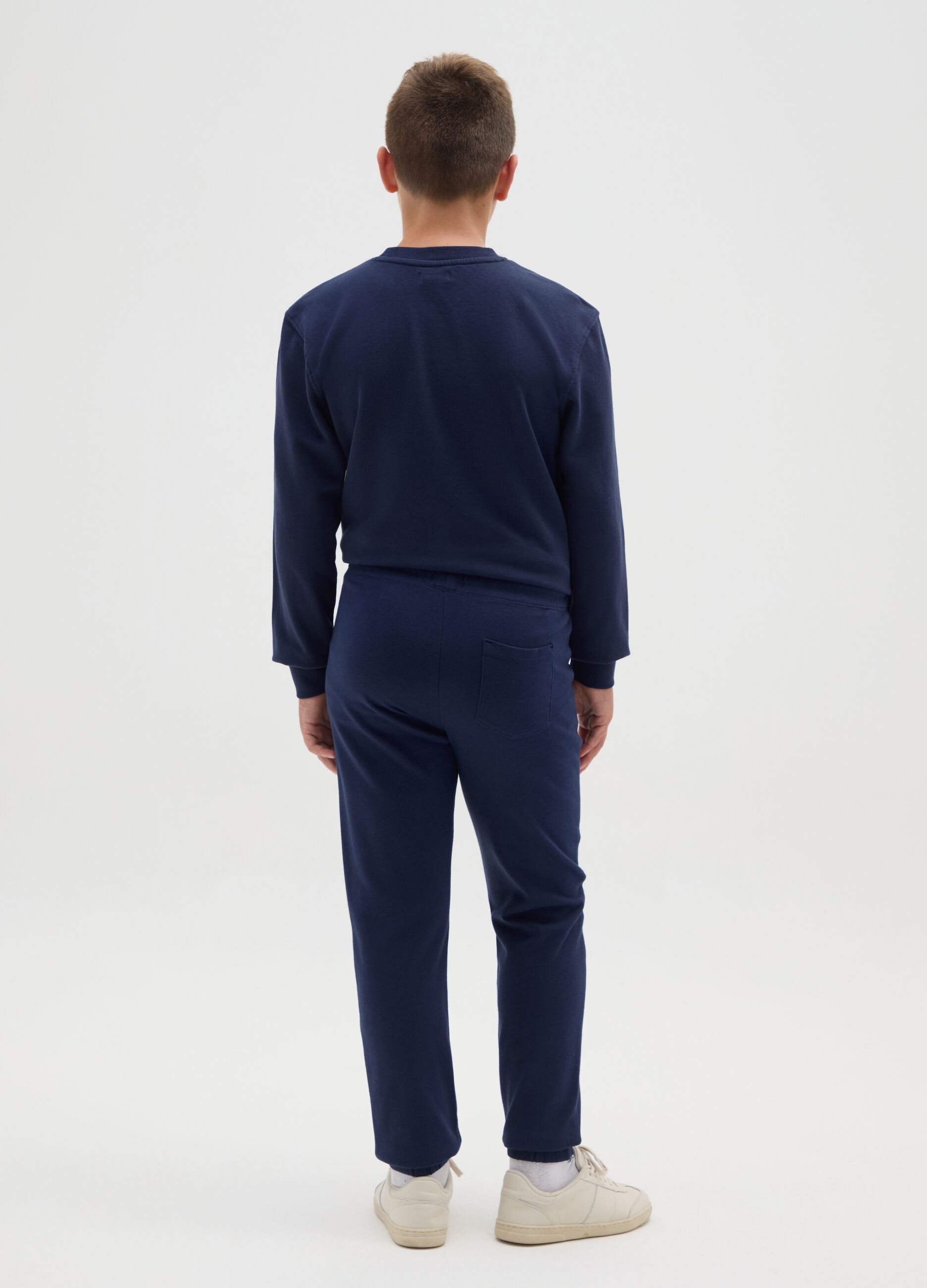 Boys' regular fit blue cotton trousers