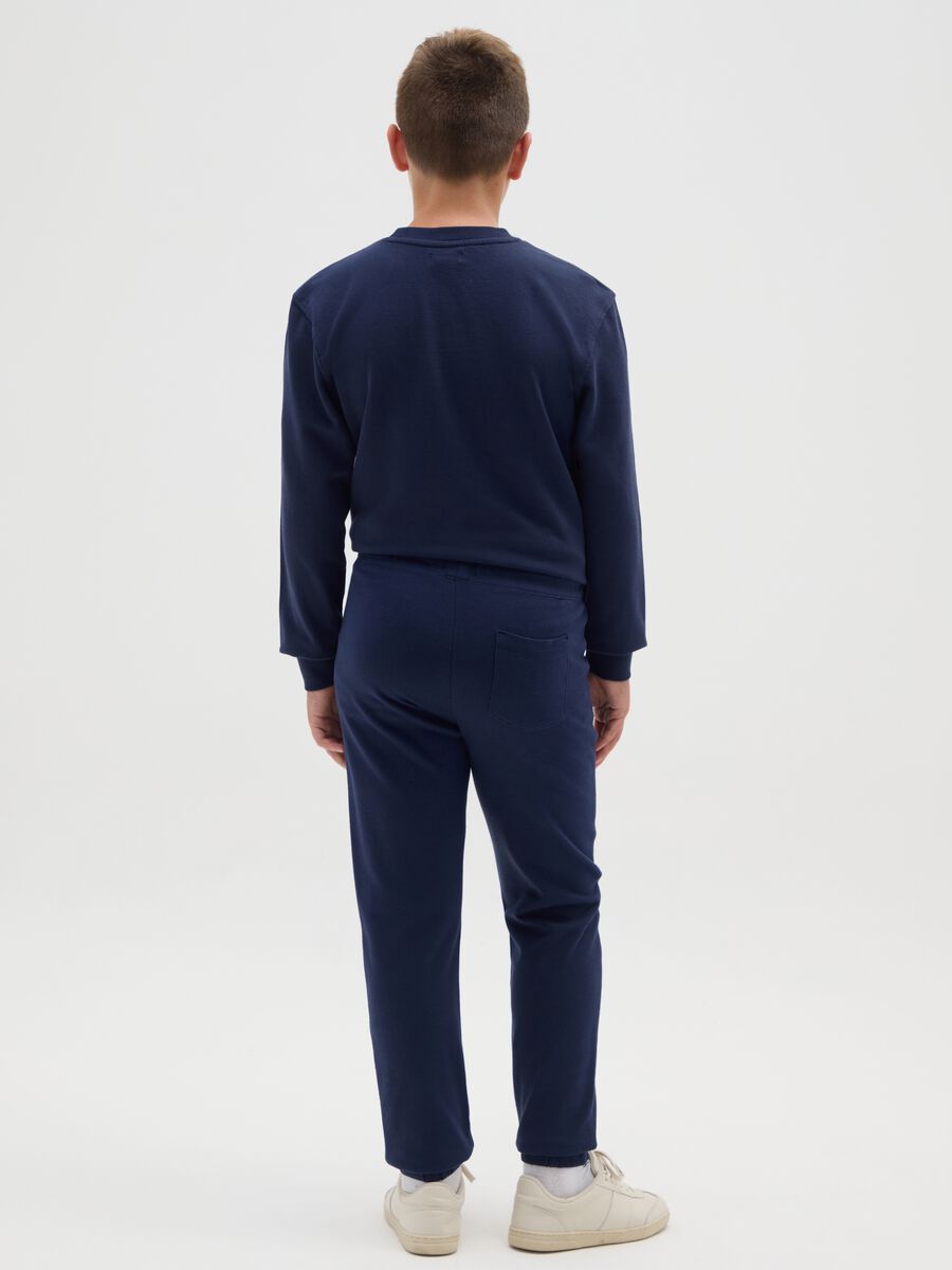 Boys' regular fit blue cotton trousers_1