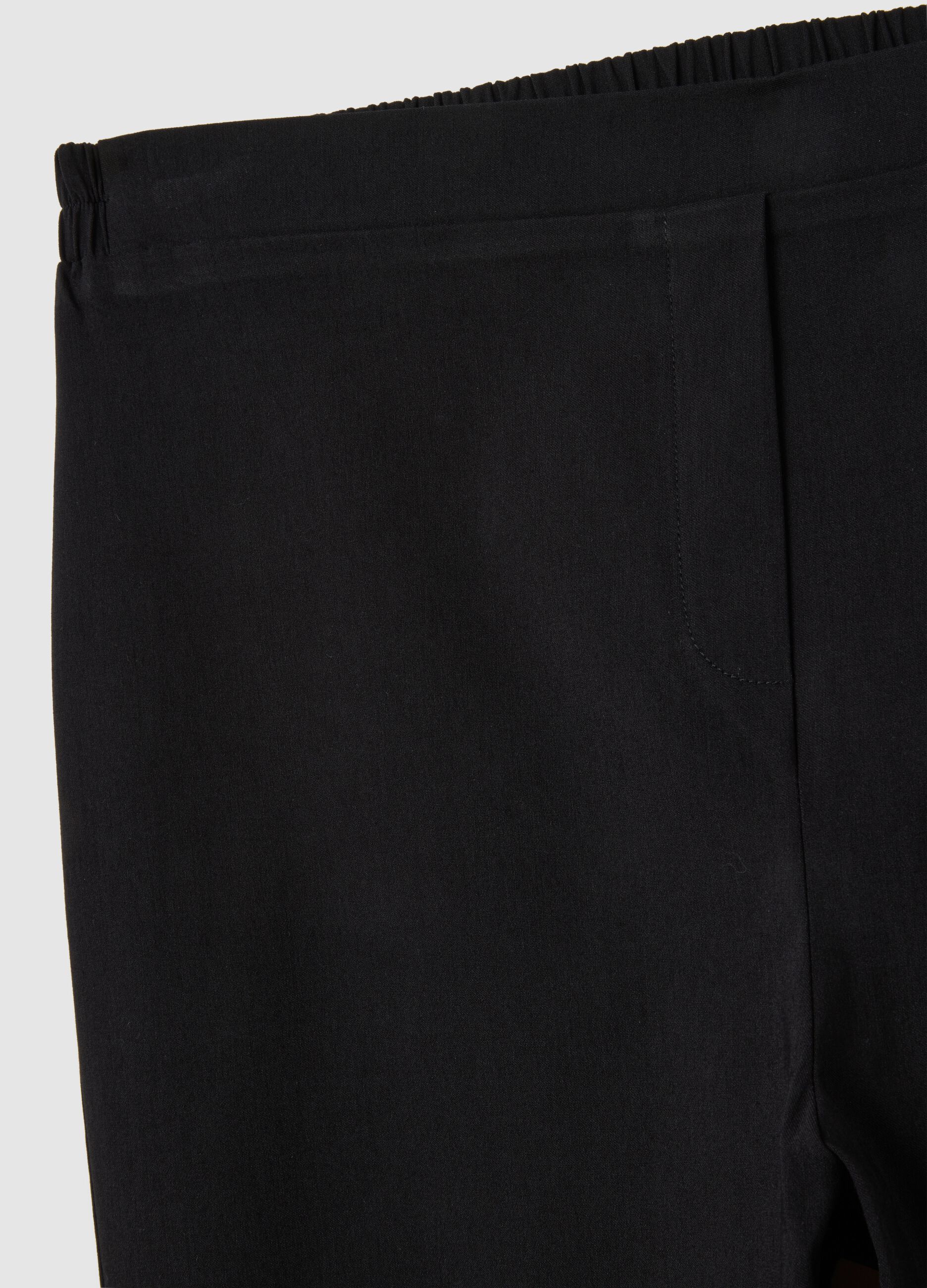 Women's Black Stretch Viscose Blend Leggings